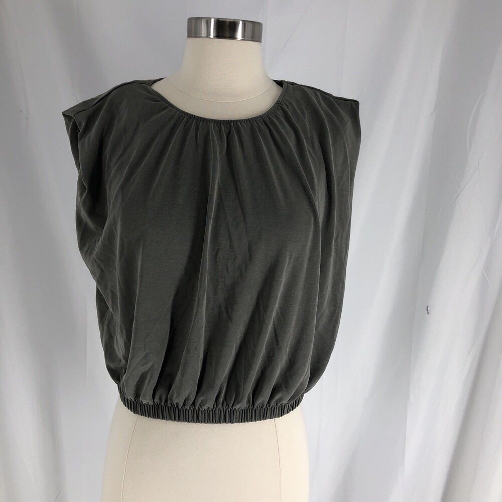 Express Elastic Waist Crop Sleeveless T Shirt Medium